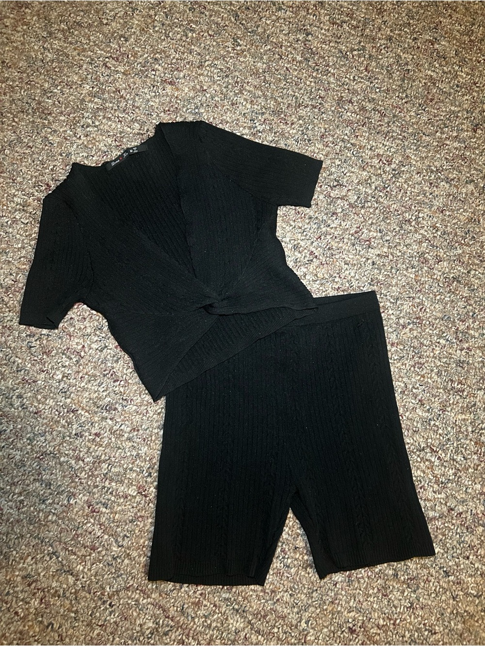 Black active wear two-piece set
